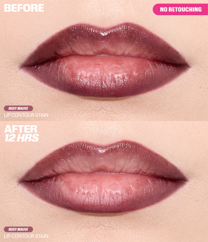 Huda Beauty Lip Contour Stain – wear result / before and after