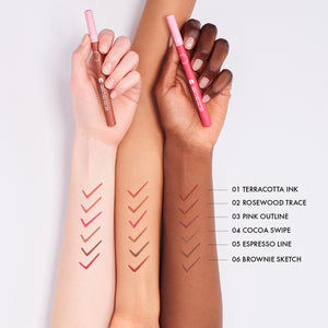 SEPHORA COLLECTION Lip Tint Felt Liner – shade swatches on multiple skin tones