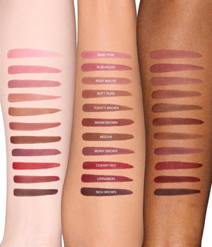 Huda Beauty Lip Contour Stain – shade range / swatches