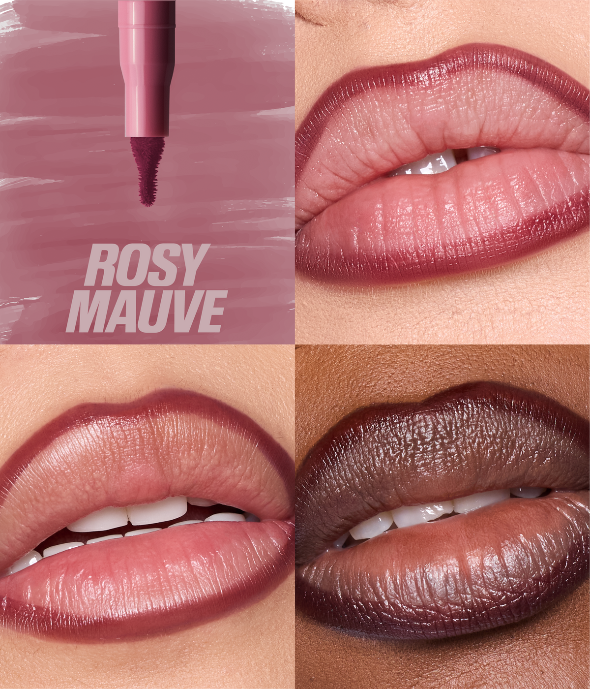 Huda Beauty Lip Contour Stain – shade range / swatches