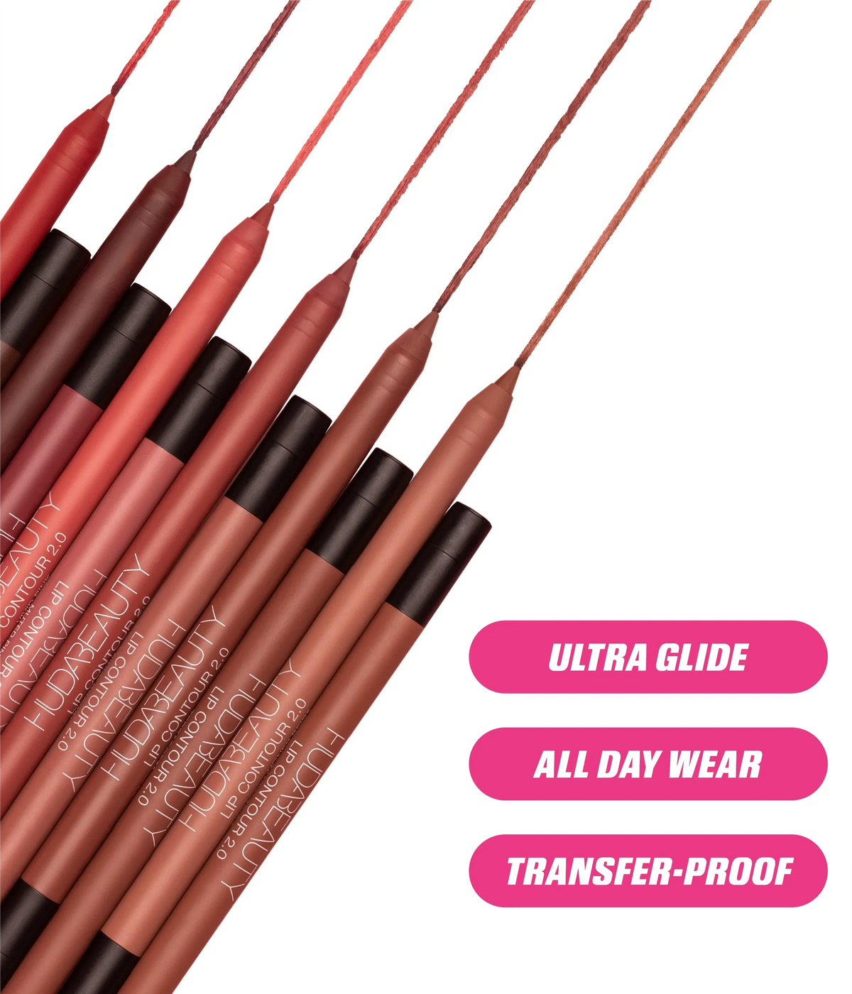 Huda Beauty Lip Contour 2.0 Automatic Matte Lip Pencil – model / application