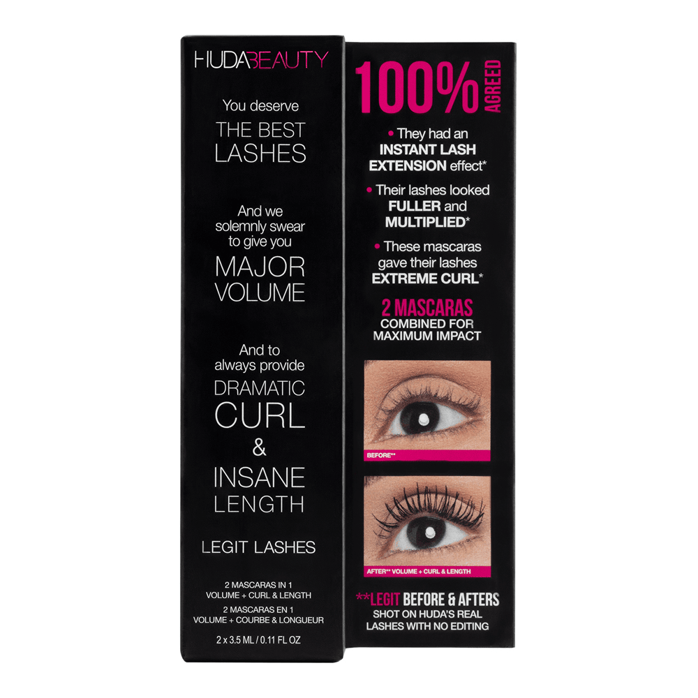 Huda Beauty LEGIT LASHES Double-Ended Volumizing and Lengthening Mascara Mini product image 2
