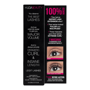 Huda Beauty LEGIT LASHES Double-Ended Volumizing and Lengthening Mascara Mini product image 2